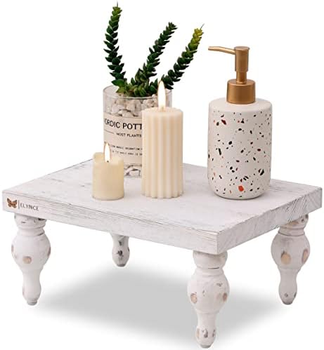 Risers de madeira decorativa de Elynice para exibição - 12 x 9 x 5,5 Pedestal de madeira mesa para decoração da fazenda, decoração
