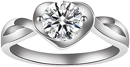 Casamento e noivado Anéis de diamante em forma de coração Princesa Ring Novo Rings personalizados