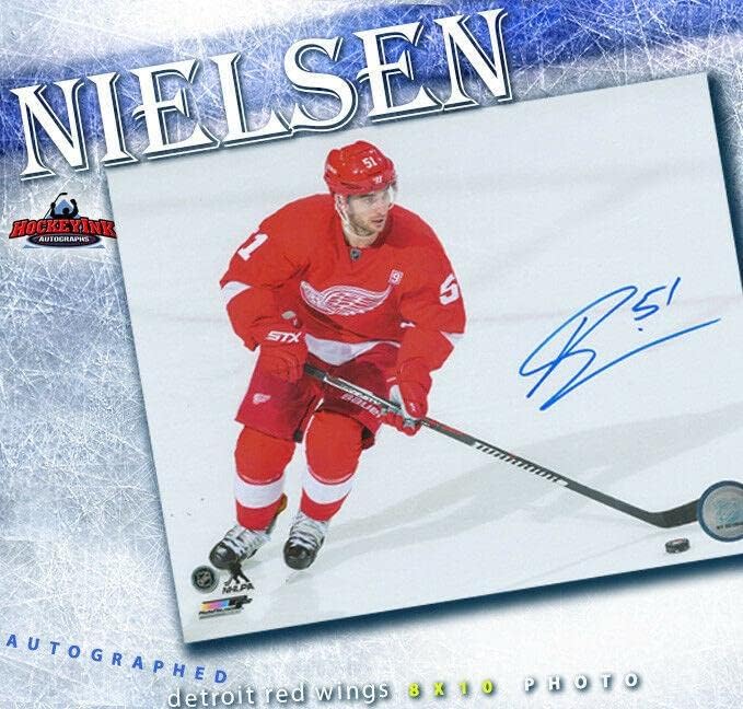 Frans Nielsen assinou e inscreveu Detroit Red Wings 8x10 Foto - 70512 - Fotos autografadas da NHL
