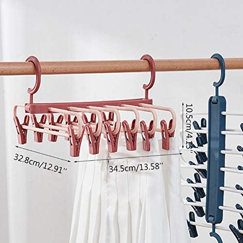 Czdyuf Multi-camadas de secagem rack mágico roupas penduradas cabide de calça de calça de calça multifuncional Organizador com armazenamento de clipes