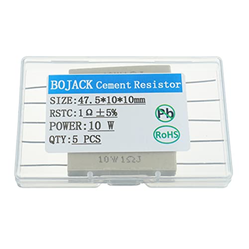 Resistor de cimento cerâmico de bojack 10w 1 ohm resistência a 5% de resistores de feridas de arame cerâmica （pacote de