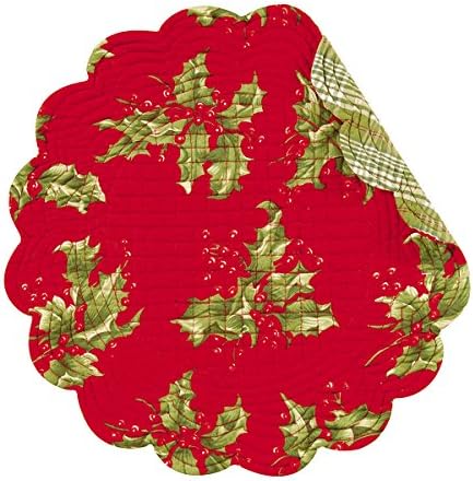 C&F HOLLY RED RED FLORAL BOTANICAL DACOR DE FIOS DE FIOS DE FIOSA ROUNTO ROUNTE ROUNTE ALTO CLOGONTE