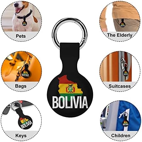 Bolívia e bandeira de mapa e bandeira protetora compatível com o suporte do localizador anti-perdido para a carteira de colarinho de bagagem de cães cães