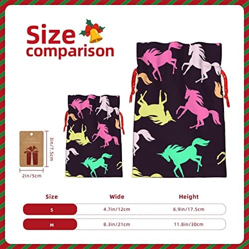 Sacos de presentes de natal de traços de natal arco-índic-unicorn apresenta sacos de embalagem sacos de embalagem de