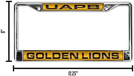 NCAA Arkansas Pine Bluff Golden Lions Lionser Cut Inlaid Standard Chrome Placa de placa