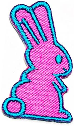 Rareasy Patch mini bem fofo coelho rosa patches adesivo ferro costurar em bordados para crianças cartoon patch jackets