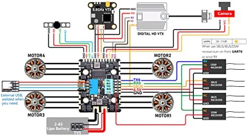 Feichao Jhemcu 2-6S GHF420AIO-BGA MUITO CONTROLADOR DE VILO DE PRINCIENTES 40A BLHELI_S 4IN1 ESC PARA RC DIA DE DIVO