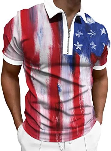 Camisas de tshirts de verão para homens homens 3D Impressão digital com zíper de lapela de capa de manga curta Moda de camisa de moda