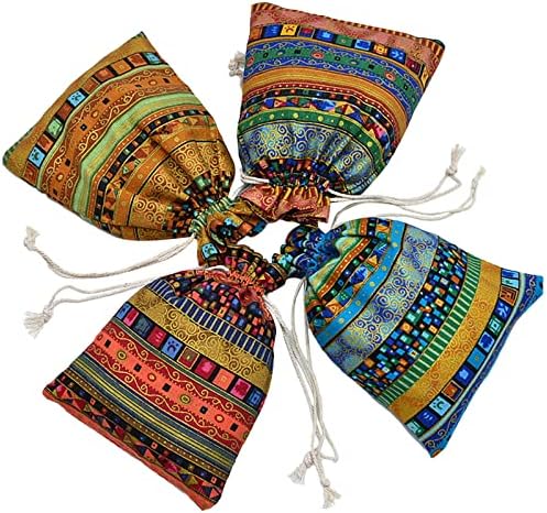 Presente reutilizável para jóias Jóias Jóias Estilo de Natal Crafts Diy Pack Pack of Celebrações Bolsas étnicas Bolsas de