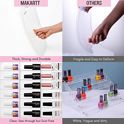 Organizador de esmalte Makartt, suporte de esmalte universal transparente para 48 garrafas pacote 500pcs Gel macio Dicas de unhas,