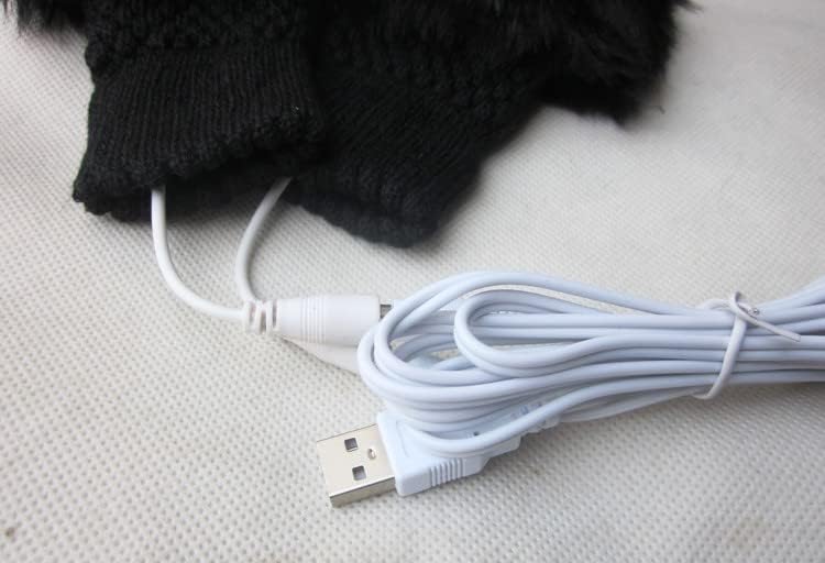 Luvas de aquecimento lateral duplo USB imitação de lã aquecimento elétrico aquecido aquecimento manual para trás lavagem removível