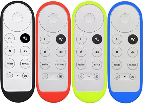 3 Pack Silicone Case for Chromecast com o Google TV 2020 Voice Remote, Ktmewas Anti -Slip Slip Slip Slip Silicone Remote Tampa Skin para a Voz Chromecast 2020 - Verde vermelho preto Verde