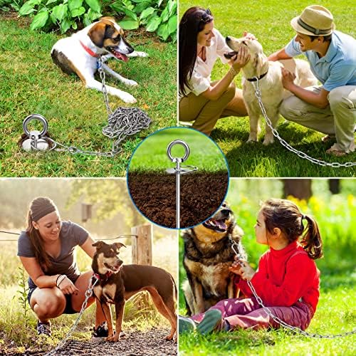Tinnmao Dog Ateciate, estaca de cães para quintal, pico de âncora para cães para amarrar cachorro a cabo no quintal ou acampar,