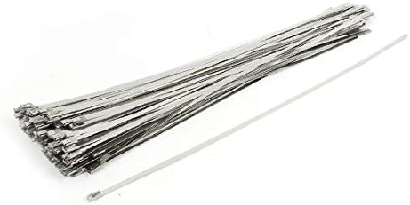 X-Dree 100pcs Aço inoxidável Taço do cabo de zíper 350x4,6mm Para cabo de mangueira de tubo (cabo de 100pcs de acero