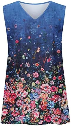 2023 sem mangas contra o pescoço Floral Graphic Cami Tank Lounge Camiseta Top Colet para Ladies Fall Summer Summer 6z 6z
