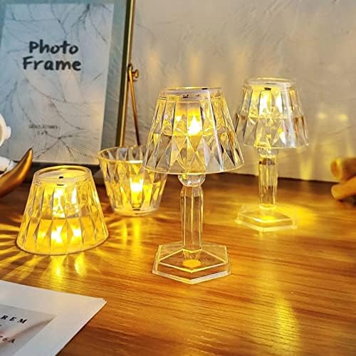 Ftvogue Crystal Table lumbo mini lâmpada de mesa de cristal projeção de cristal à beira do quarto da cabeceira