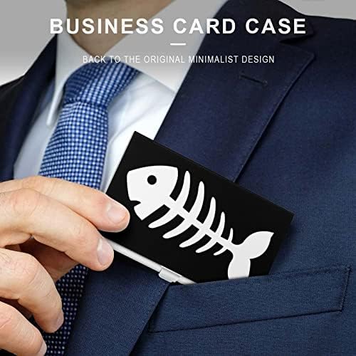 Portador de cartão de visita óssea de peixe Caso de cartão de crédito de cartões de visita Slim com padrão de impressão