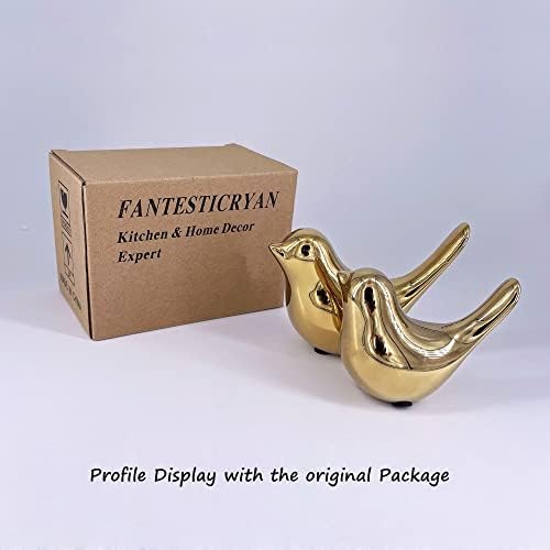 Fantesticryan Small Birds estátuas Decoração de casa dourada Decoração de estilo moderno estatueta Decorativa Ornamentos