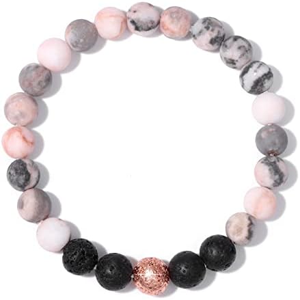 Pulseira de cura de golbaljew para mulheres pulseiras de pulseira de jóias para mulheres pulseiras de jóias pulseira de cristal de estresse alívio de ioga miçangas de chakra bracelets para mulheres rosa