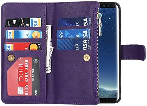 SailorTech Samsung Galaxy S9 Caixa de telefone da carteira 9 Cartão 1 carteira de moeda com zíper 2 caça -níqueis de
