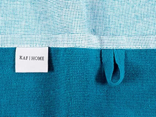 Conjunto doméstico KAF de 4 toalhas de cozinha reversíveis de Linden - 18 x 28 polegadas, algodão - Snorkle Blue