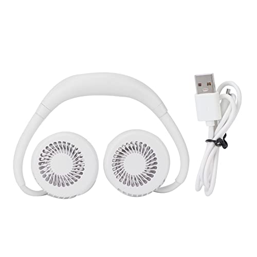 Ventilador pendurado no pescoço, 3 velocidades fã de refrigeração pessoal ajustável, 2600mAh de ventilador de colar vestível branco, ventilador recarregável USB anti -pó com bateria, ventilador de bateria portátil para o escritório em casa viagens ao ar livre