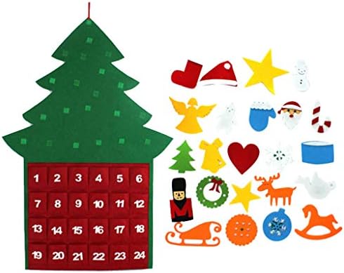 Calendário com decorações do advento Bolsos de Natal Feltes de Natal Decoração de casa grande janela de vidro pendurado