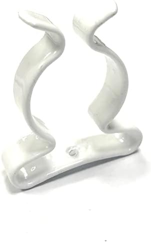 10 x Terry Tool Clips White Plástico revestido a aço de mola garras Dia. 16mm