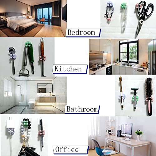 Razor Holder Ganch para parede do chuveiro, Meroqeel 6 PCs Holds de escova de dentes de silicone para dentro do banheiro, cabide de organizador de barbeador de segurança adesiva para quarto, cozinha, escritório e sala de estar