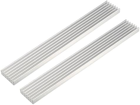 UXCELL Aluminium Refrigere Colding Board de resfriamento de resfriamento de resfriamento de prata 150mmx20mmx6mm 2pcs para LED