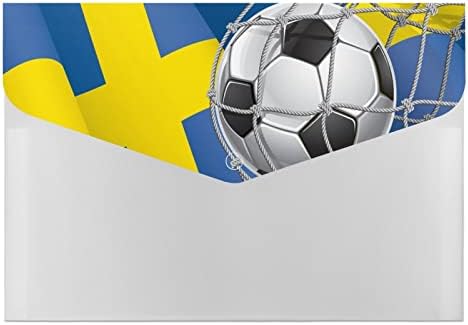 Metra de futebol e bandeira da bandeira da Suécia Expandir Pasta portátil 6 bolsos Organizador do documento do documento
