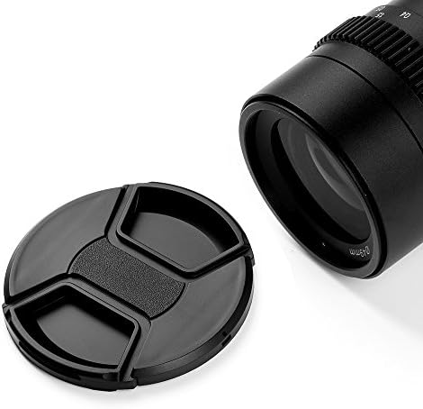 Pacote de tampa de lente de 49 mm, 3 pacote de pacote universal snap na capa de lente de pitada central frontal conjunto