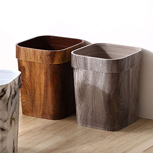 Imitação de lixo de lixo de grãos de madeira sem cobertura banheira de lixo banheiro de cozinha 12l grande latas de lixo
