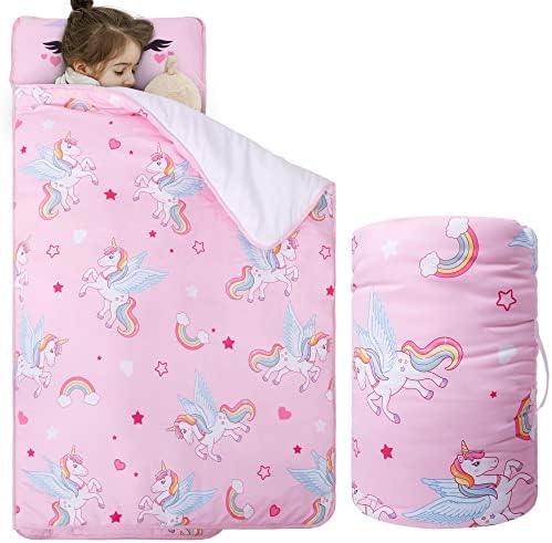 Unicorn Nap tapetes para creche pré -escolar Matada de soneca para garotas garotas garotos de soneca com travesseiro e