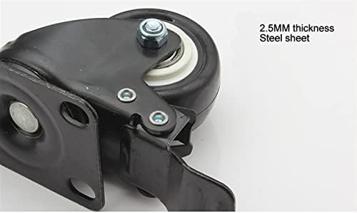 Casters Pu de 2 polegadas RFXCOM com freio mudo de mute Industrial Wheels Flat Wheels Hardware Industrial 2pcs