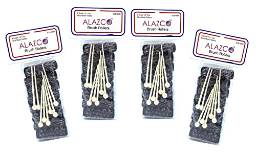 ALAZCO 32 PC PC estilo vintage rolos de cabelo mini rolos de escova pequenos e pinos Mesh Hair Rollers com cerdas 2 x 1/2 com pinos