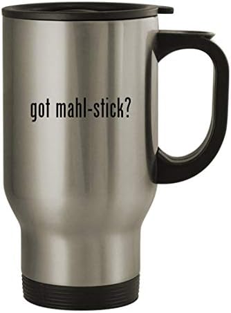 Presentes Knick Knack Got Mahl-Stick? - caneca de viagem de aço inoxidável de 14 onças, prata