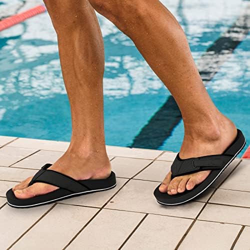 Sandálias de praia de chinelos masculinos - sandálias de tanga de verão ajustáveis ​​slides com arco suporte ortopédico