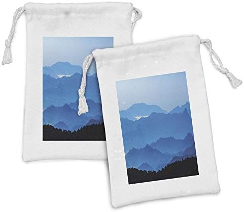 Conjunto de bolsas de tecido paisagístico de Ambesonne de 2, níveis de montanha enevoada fotografia da Tailândia, pequena