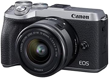 Canon EOS M6 Mark II Câmera digital sem espelho com EF-M 15-45mm é lente STM & EVF-DC2 Viewfinder, prata-com flashpoint zoom li-on