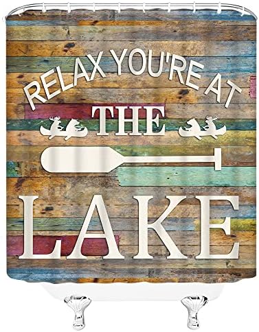 Cortica de chuveiro da cabine do lago Rússico Relax Inspirational Quotes Motivação Palavras vintage Wooden Board Barn Plank Plank