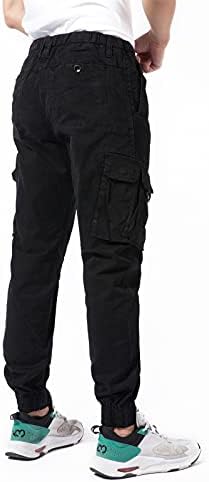 Calça de carga elástica de cintura elástica do DGWZ com calças de corredor de algodão esticado de algodão para homens