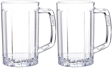 2pcs cerveja copo de copo de plástico canecas canecas de cerveja engrossam canecas de bebidas com alças para o restaurante