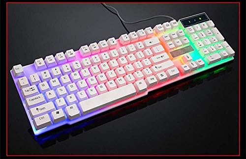 Jogos teclados e combos de mouse crack colorido led iluminado iluminado litador USB Teclado de jogos para PC com fio