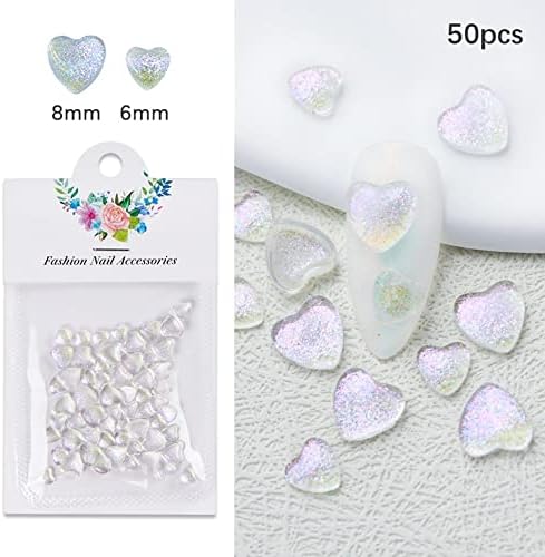 Amor coração Aurora Heart Nail Art Rhinestones 3D Jewelry Heart Nail Art Decorações Aurora Uil Art Decorações -