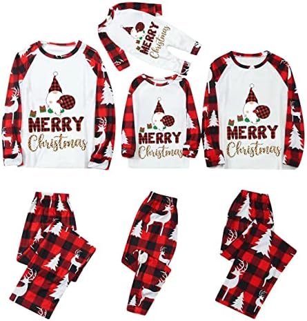 XBKPLO de Natal Pijamas de inverno, casal de pajamas de Natal da família Matching Roupfits-filho