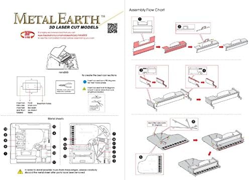 Metal Earth Grand Piano 3D Model Model Kit Fascinations