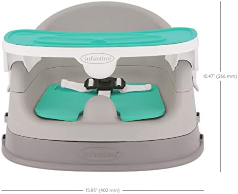 Infantino Grow-With-Me 4-em-1 Duas de luxo de luxo assento de reforço de alimentação, design de economia de espaço, booster infantil