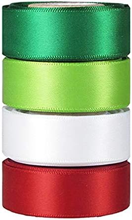 Q-yo Grosgrain/Satin Ribbon Combo para embalagem de pacote de presentes de artesanato, clipes de arco e acessórios para cabelos, costura,