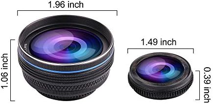 2 polegadas de alumínio Kit de lente de lentes de telefone de alumínio 0,45x lente super ampla+10x Lente de câmera HD Lens HD para
